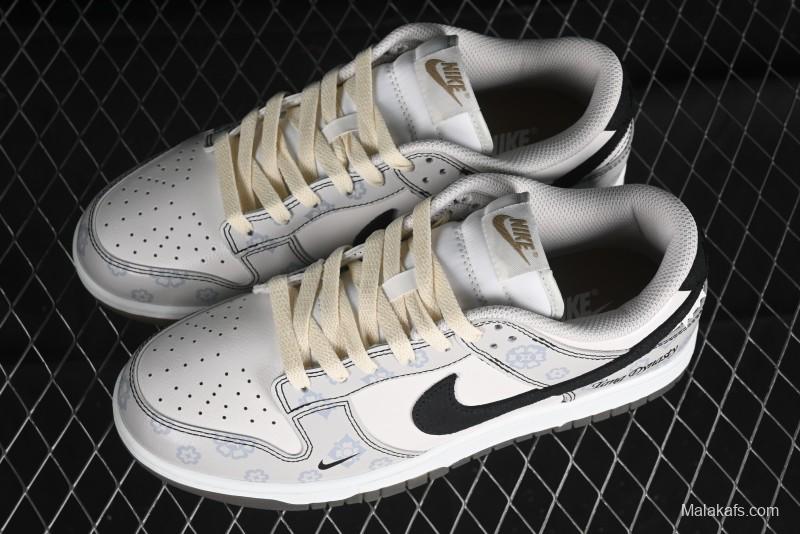 Nike Dunk Low Retro Casual Sneakers with Ancient Tang Print Design - FJ4188-001