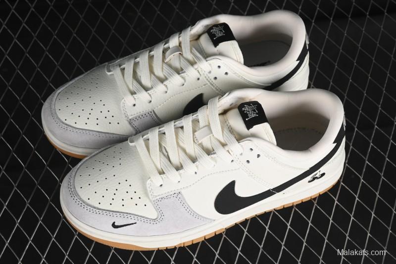 Nike SB Dunk Low Black 8 Collaboration - Beige Grey Black Gum Anniversary Custom Low-Top Casual Skate Shoes - CH6336-227