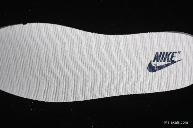 Nike SB Dunk Low Anniversary Premium Custom Low-Top Casual Skate Shoes in Off-White with Navy Blue Swoosh - SJ1089-004