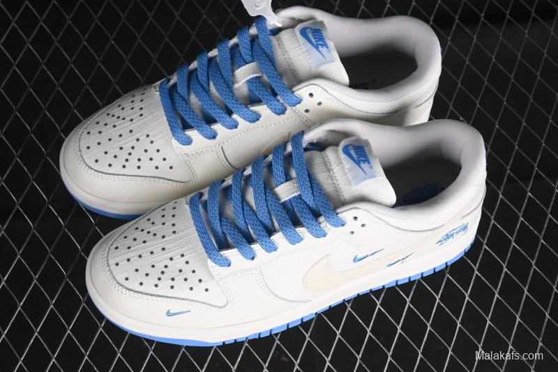 Nike SB Dunk Low Stussy Series - Woven Colorful White Swoosh Anniversary Custom Low-Top Casual Skate Shoes - KK1888-014