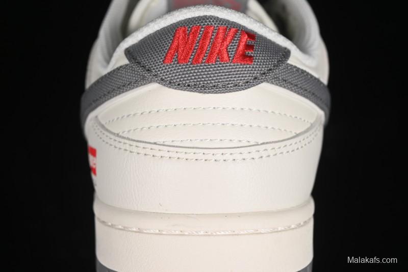 Nike SB Dunk Low Supreme Collaboration - Beige Canvas Swoosh Anniversary High-End Custom Low-Top Casual Sneakers - XX2025-108