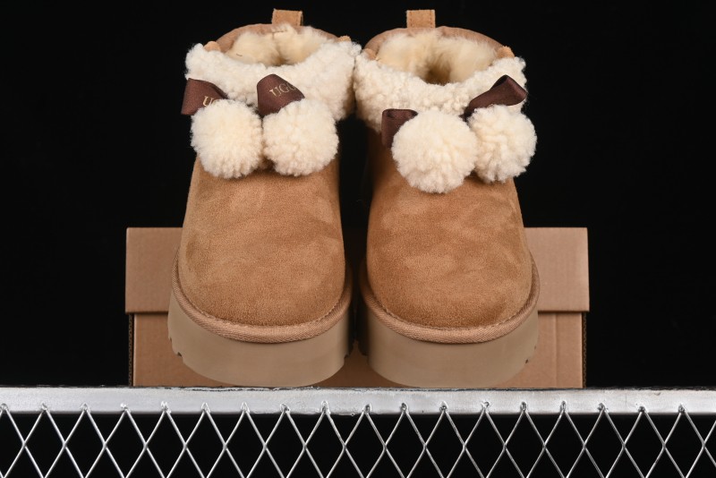 UGG Classic Mini II Shearling Lined Mini Boots with Pom Pom Detail - 1116109