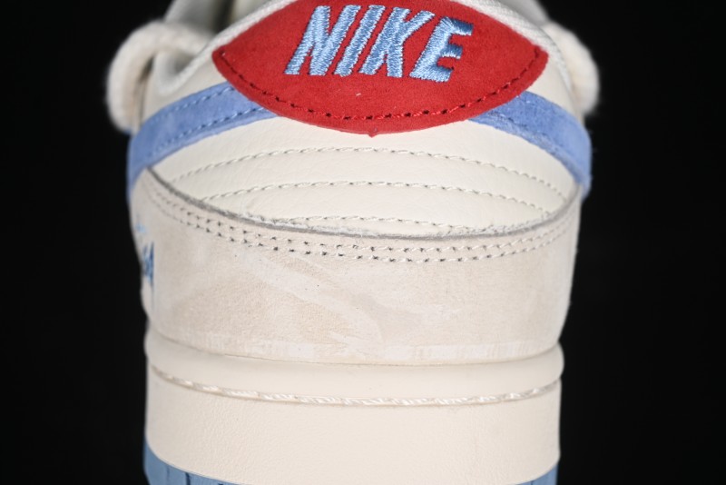 Nike SB Dunk Low Stussy Anniversary Edition Customized Low-Top Casual Skate Shoes with Blue Swoosh - SJ2068-279