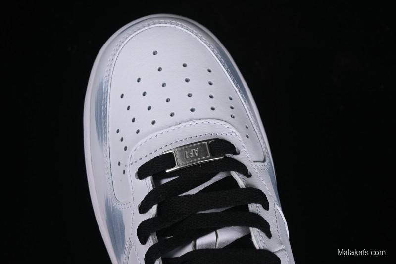 Nike Air Force 1 Mid Custom Hand-Painted Broken Three Hooks Shadow Spray-Painted Strap Mid-Top Casual Sneakers - CW2289-111