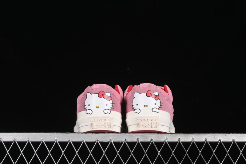 Converse One Star Hello Kitty Collaboration Low Top Casual Sneakers with Embroidered Bow - 362941C