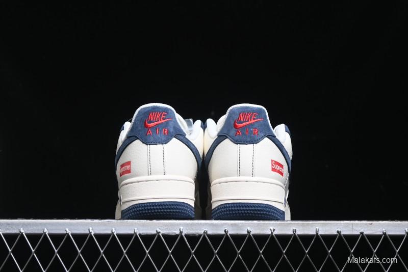 Nike Air Force 1 '07 Low Supreme Collaboration - Light Blue Suede Swoosh Casual Sneakers - XZ3328-669