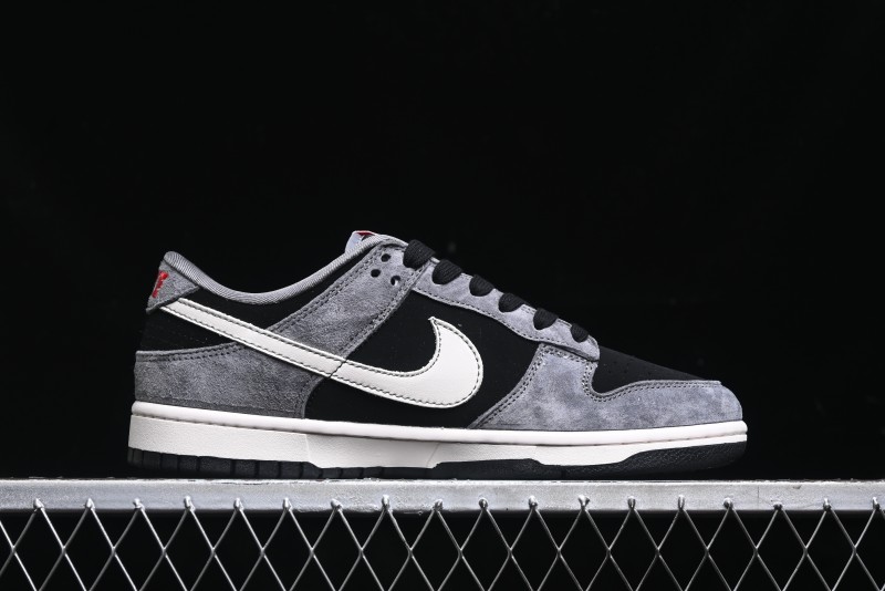 Nike SB Dunk Low Supreme Collaboration - Carbon Black Grey Pig Anniversary High-End Custom Low-Top Casual Skate Shoes - XX3186-206