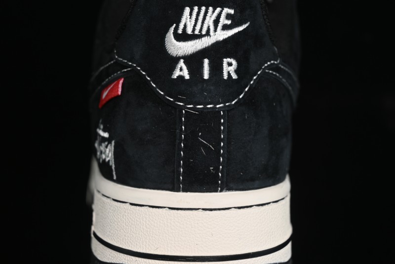Nike Air Force 1 '07 Low Stussy Collaboration - Black/Red Label Low-Top Casual Sneakers - SJ6698-008