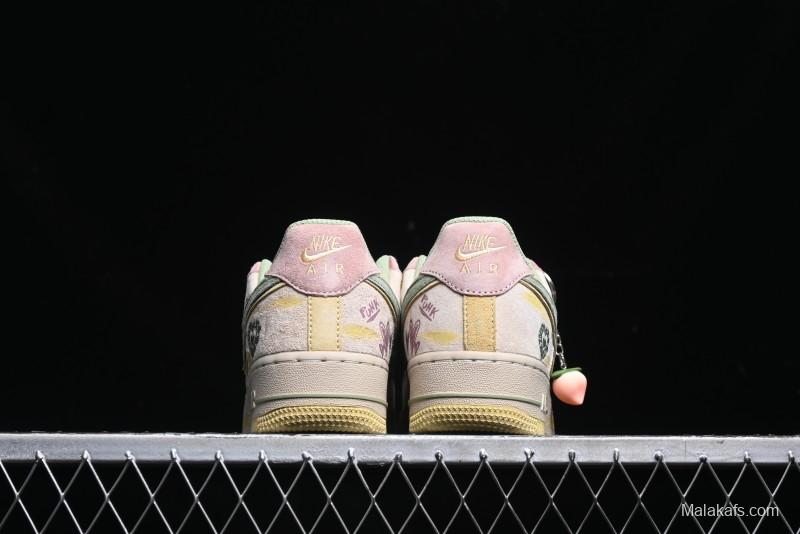 Nike Air Force 1 '07 Low Peach Trees Christmas Eve Limited Custom Casual Sneakers - CD1212-777