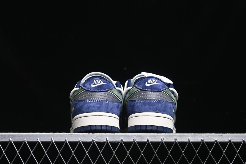 Nike SB Dunk Low Supreme Collaboration - Double Force Blue Lace-Up Anniversary High-End Custom Low-Top Casual Skate Shoes - XS1186-101