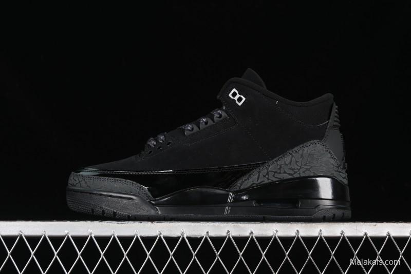 Nike Air Jordan 3 Retro Basketball Shoes in Midnight Black - CT8532-001