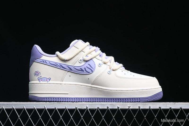 Nike Air Force 1 Low Kuromi Casual Sneakers with Lace-Up Design - BD7701-220