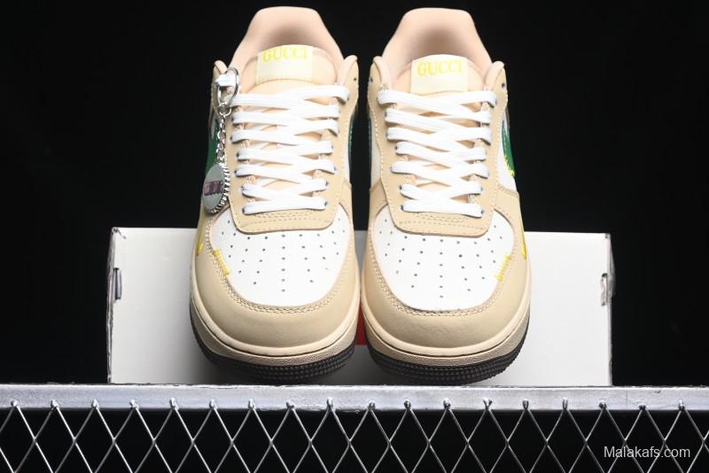 Nike Air Force 1'07 Low Gucci Collaboration White Brown Green Low-Top Casual Sneakers - KK1988-024
