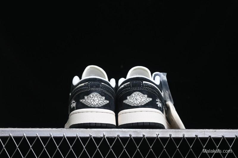 Nike Air Jordan 1 Low Stussy Collaboration Retro Basketball Shoes - XX3318-505