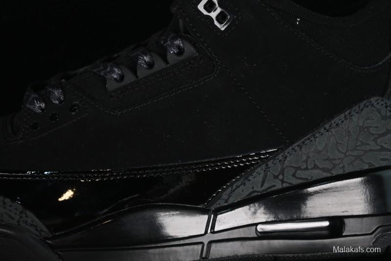 Nike Air Jordan 3 Retro Basketball Shoes in Midnight Black - CT8532-001