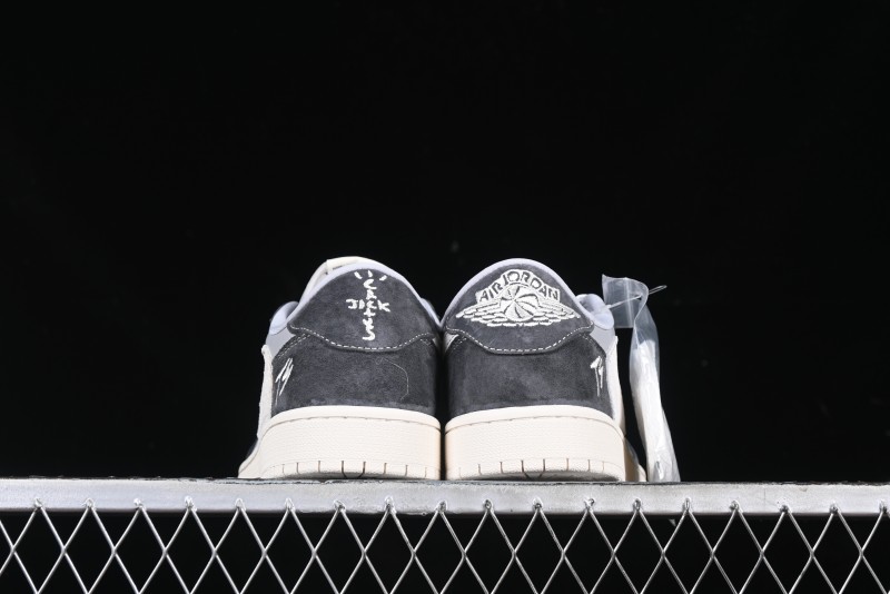 Nike Travis Scott x Fragment Design x Air Jordan 1 Low OG SP AJ1 Retro Sneakers in Traffic Grey - CF3688-055