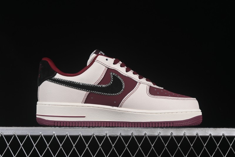 Nike Air Force 1 '07 Low Dior Collaboration Burgundy Low-Top Casual Sneakers - KK1988-046