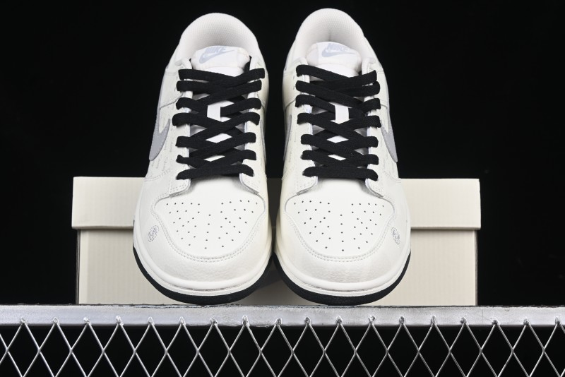 Nike SB Dunk Low Stussy Collaboration Barcode Embroidery Grey Hook Anniversary Custom Low-Top Casual Skate Shoes - DJ2024-054