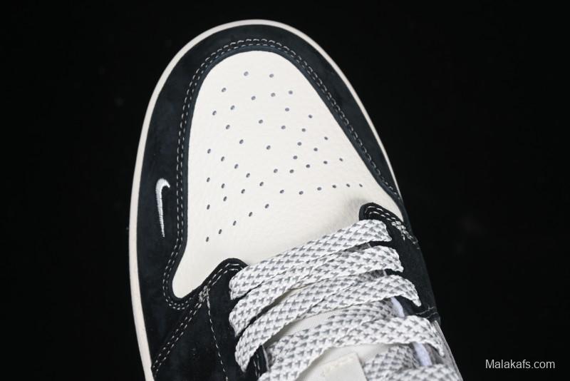 Nike Air Jordan 1 Low AJ1 The North Face Collaboration - Grey Black Toe Retro Basketball Shoes - XX3318-512