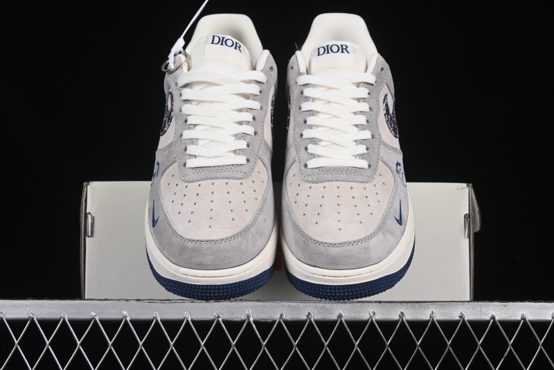 Nike Air Force 1 '07 Low Dior Collaboration Grey Blue Ghost Face Casual Sneakers - KK1988-044