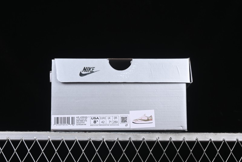 Nike Travis Scott x Fragment Design x Air Jordan 1 Low OG SP AJ1 Snake Year Limited Edition Low-Top Casual Sneakers - DM7866-075