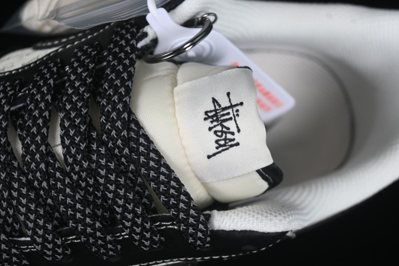 Nike Air Force 1 '07 Low Stussy Collaboration Black Leather Low-Top Casual Sneakers - HH7518-045