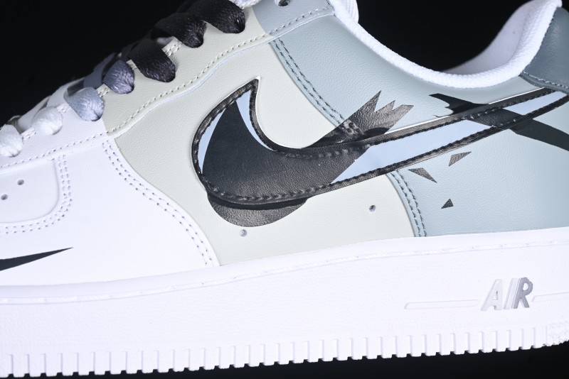 Nike Air Force 1 '07 Low Hand-Painted Broken Hook Casual Sneakers - CV2288-011