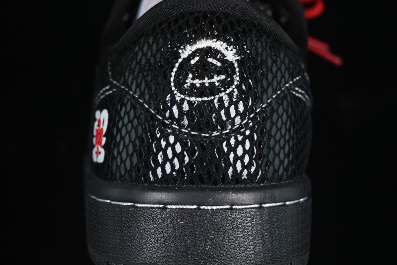 Nike Travis Scott x Fragment Design x Air Jordan 1 Low OG SP AJ1 Year of the Snake Limited Black Snake Web Low Top Casual Sneakers - CH6336-018