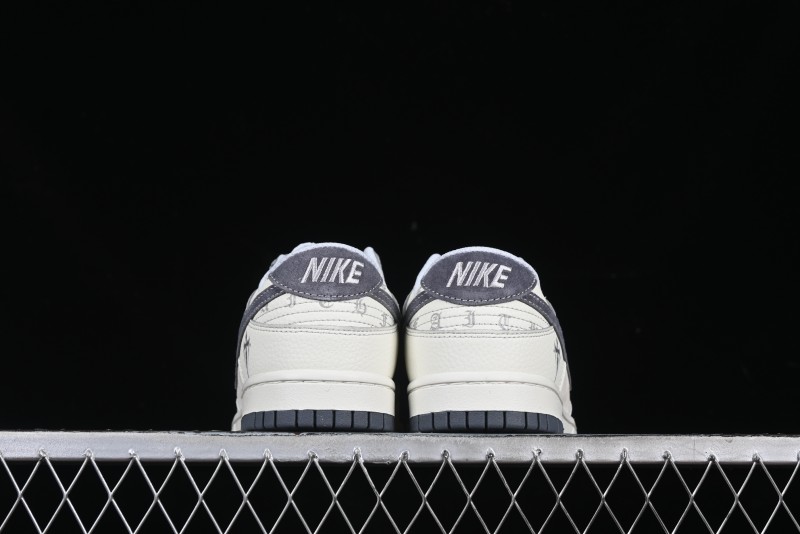 Nike SB Dunk Low Chrome Hearts Collaboration Cross Print Grey Swoosh Anniversary Custom Low-Top Casual Sneakers - DJ2024-064