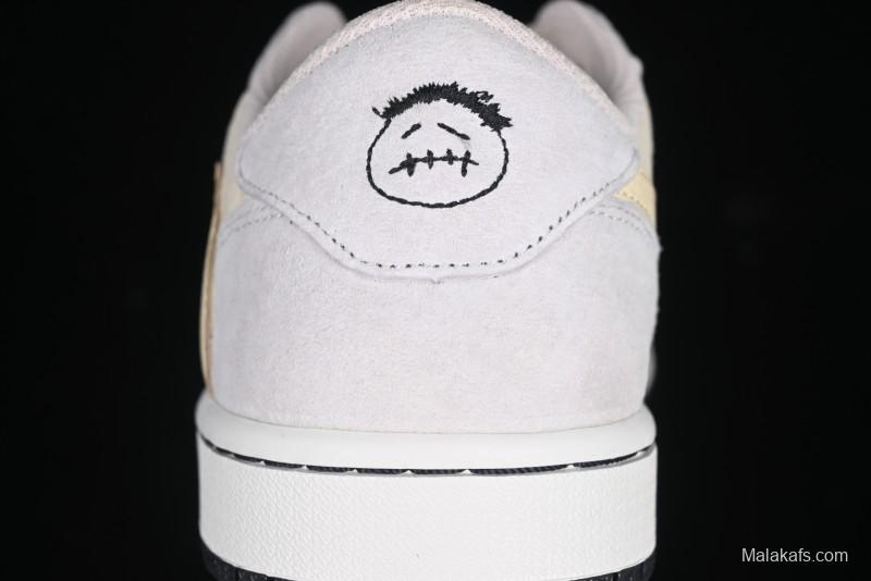 Nike Travis Scott x Air Jordan 1 Low OG AJ1 Reverse Swoosh Collaboration Sneakers - DM7866-812