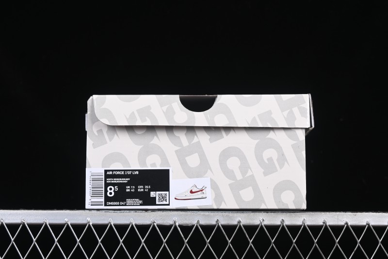 Nike Air Force 1 '07 Low The North Face Collaboration Beige Red Casual Sneakers - DM6688-047
