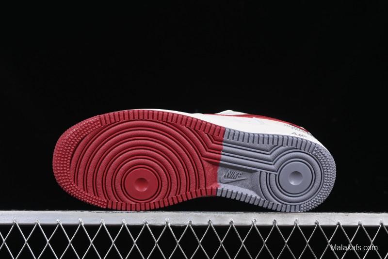Nike Air Force 1 '07 Low The North Face Collaboration Beige Red Casual Sneakers - DM6688-047