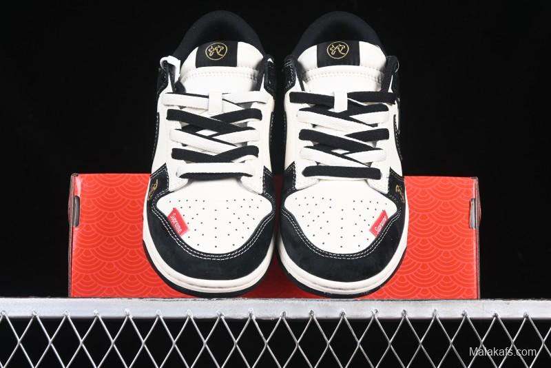 Nike SB Dunk Low Supreme Year of the Snake Limited Edition Black Snake Print Low-Top Casual Sneakers - XS1086-016