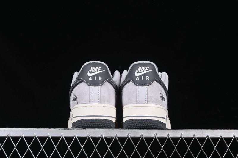 Nike Air Force 1 '07 Low Stussy Collaboration Grey Swoosh Casual Sneakers - XZ6188-911