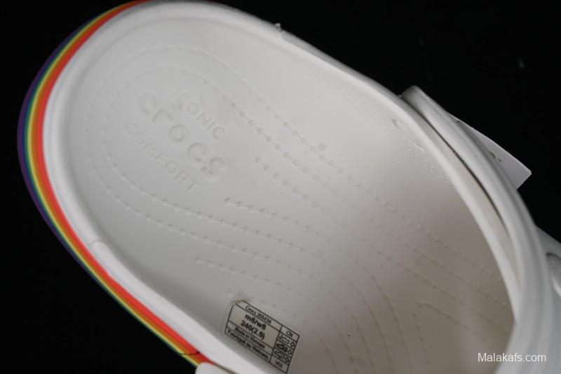 Crocs Crocband Platform Rainbow Comfortable Thick-Soled Clogs - B.D4