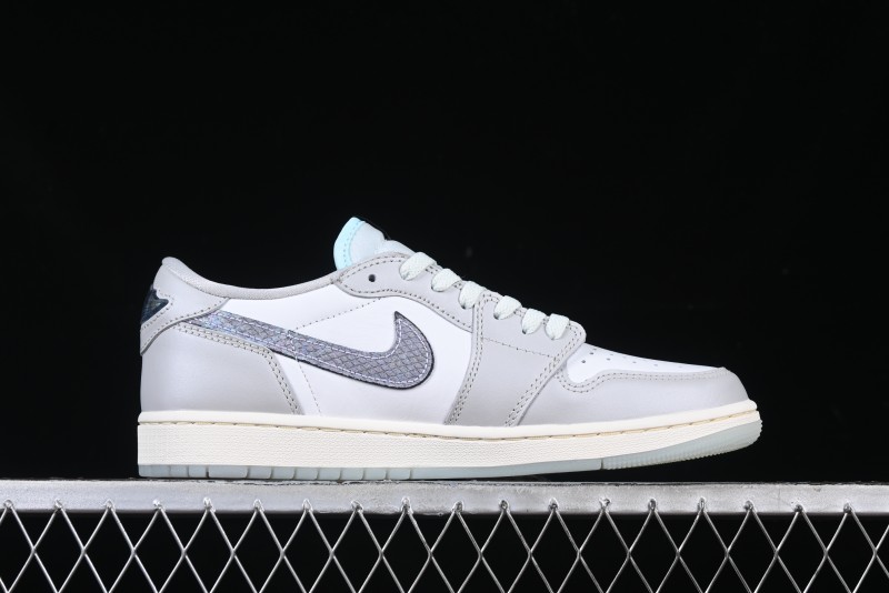 Nike Air Jordan 1 Low OG CNY AJ1 Snake Year Limited Silver Snake Low-Top Retro Basketball Shoes - HF3144-100