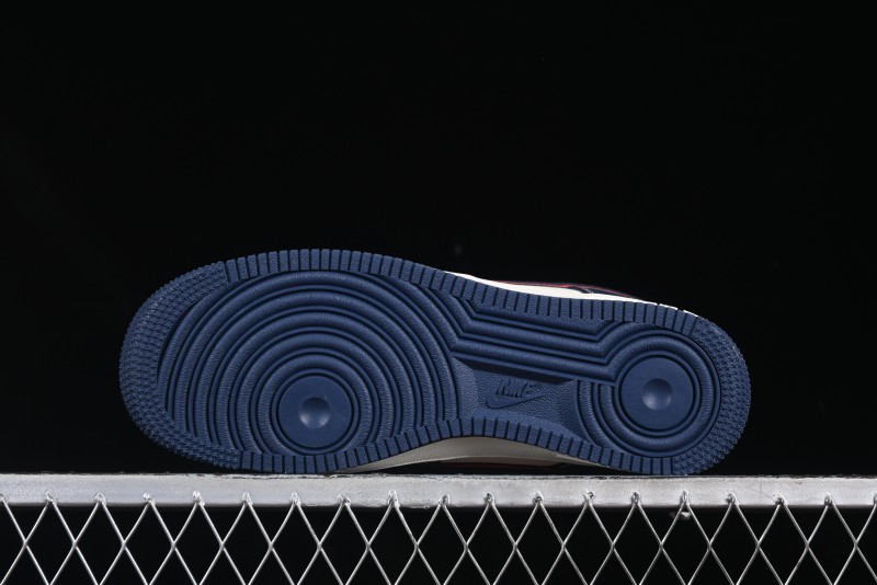 Nike Air Force 1 '07 Low The North Face Collaboration Blue Red Double Swoosh Casual Sneakers - XS1958-521