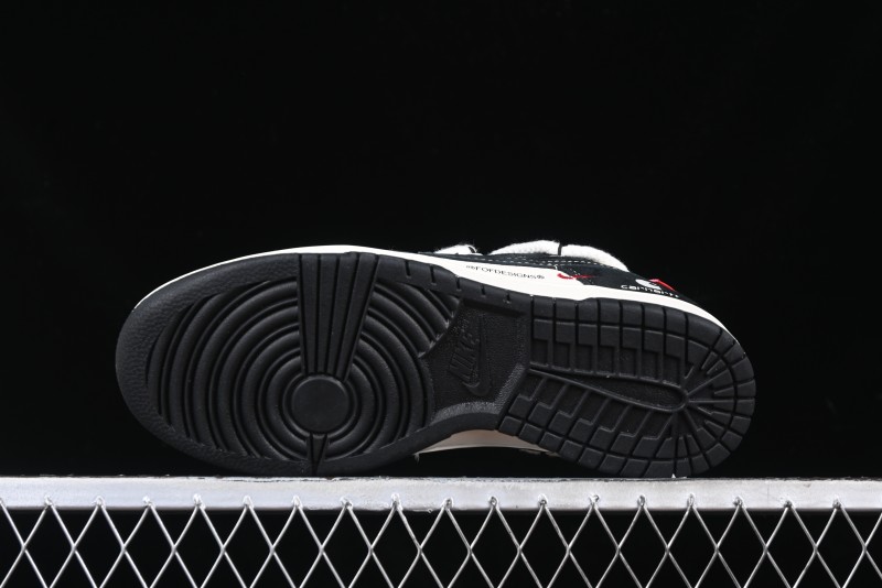 Nike SB Dunk Low Carhartt x Supreme Collaboration - Strap Black Hook Anniversary High-End Custom Low-Top Casual Skate Shoes - YX5066-237