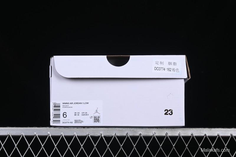 Nike Air Jordan 1 Low AJ1 Custom White Pink Low-Top Casual Lifestyle Sneakers - DC0774-162