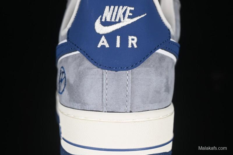 Nike Air Force 1 '07 Low Volon Bear Collaboration Blue Swoosh Casual Sneakers - KK1988-045
