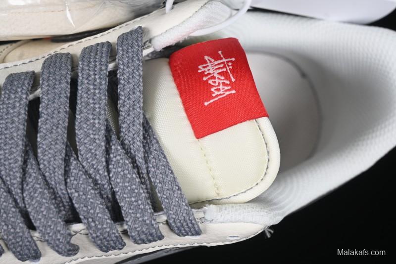 Nike Air Force 1 '07 Low Stussy Collaboration Dual-Tone Grey Swoosh Casual Sneakers - HH7518-037