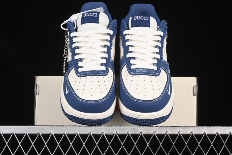 Nike Air Force 1'07 Low Gucci Collaboration Navy Blue Casual Sneakers - KK1988-085