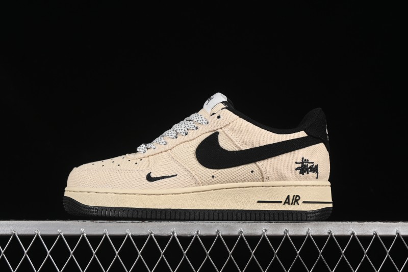 Nike Air Force 1 '07 Low Stussy Collaboration Hemp Low-Top Casual Sneakers - XX3168-153