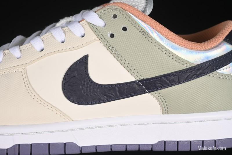 Nike Dunk Low Floral Swoosh Floral Theme Low-Top Casual Sneakers - HV5750-133