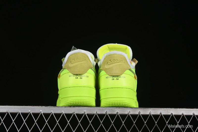 Nike Off White x Air Force 1 Low OW Collaboration Transparent Yellow Sneakers - AO4606-700
