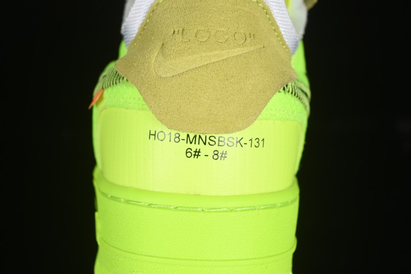 Nike Off White x Air Force 1 Low OW Collaboration Transparent Yellow Sneakers - AO4606-700