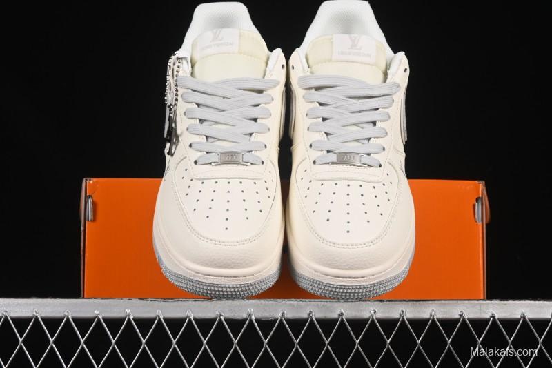 Nike Air Force 1 '07 Low LV Collaboration Grey Denim Swoosh Casual Sneakers - XX3168-135