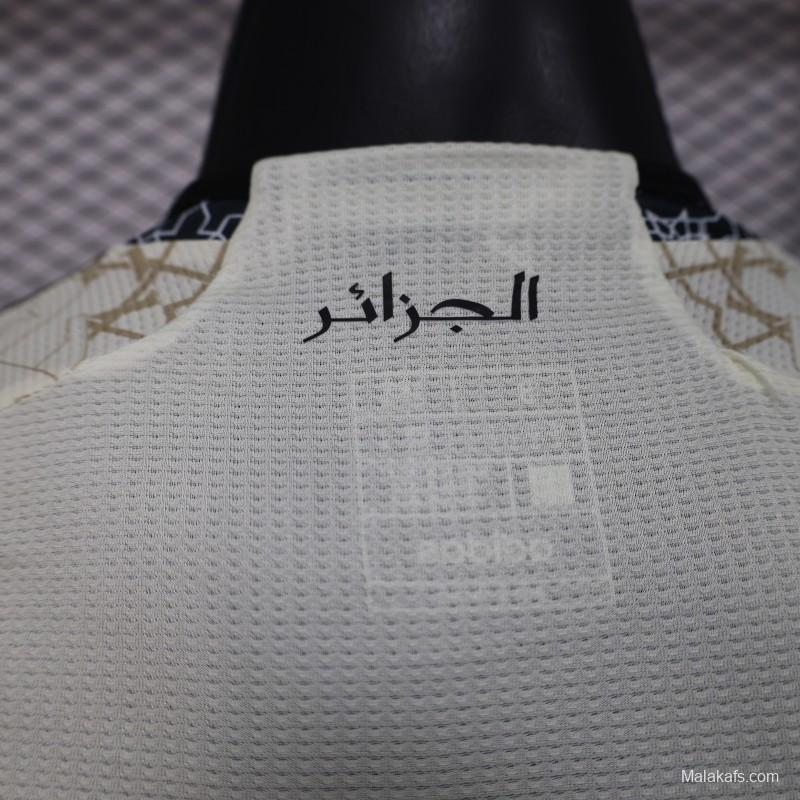 Player Version 2025 Algeria White with Islamic Geometric Pattern Jersey