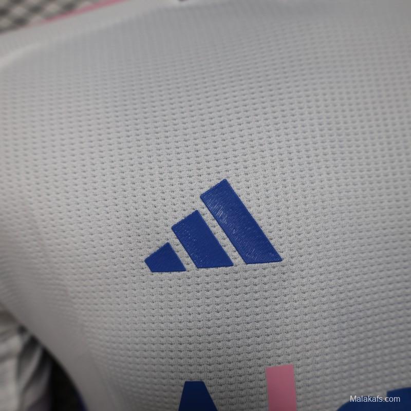 Player Version 2025 Algeria White-Pink with Country Map Design Jersey