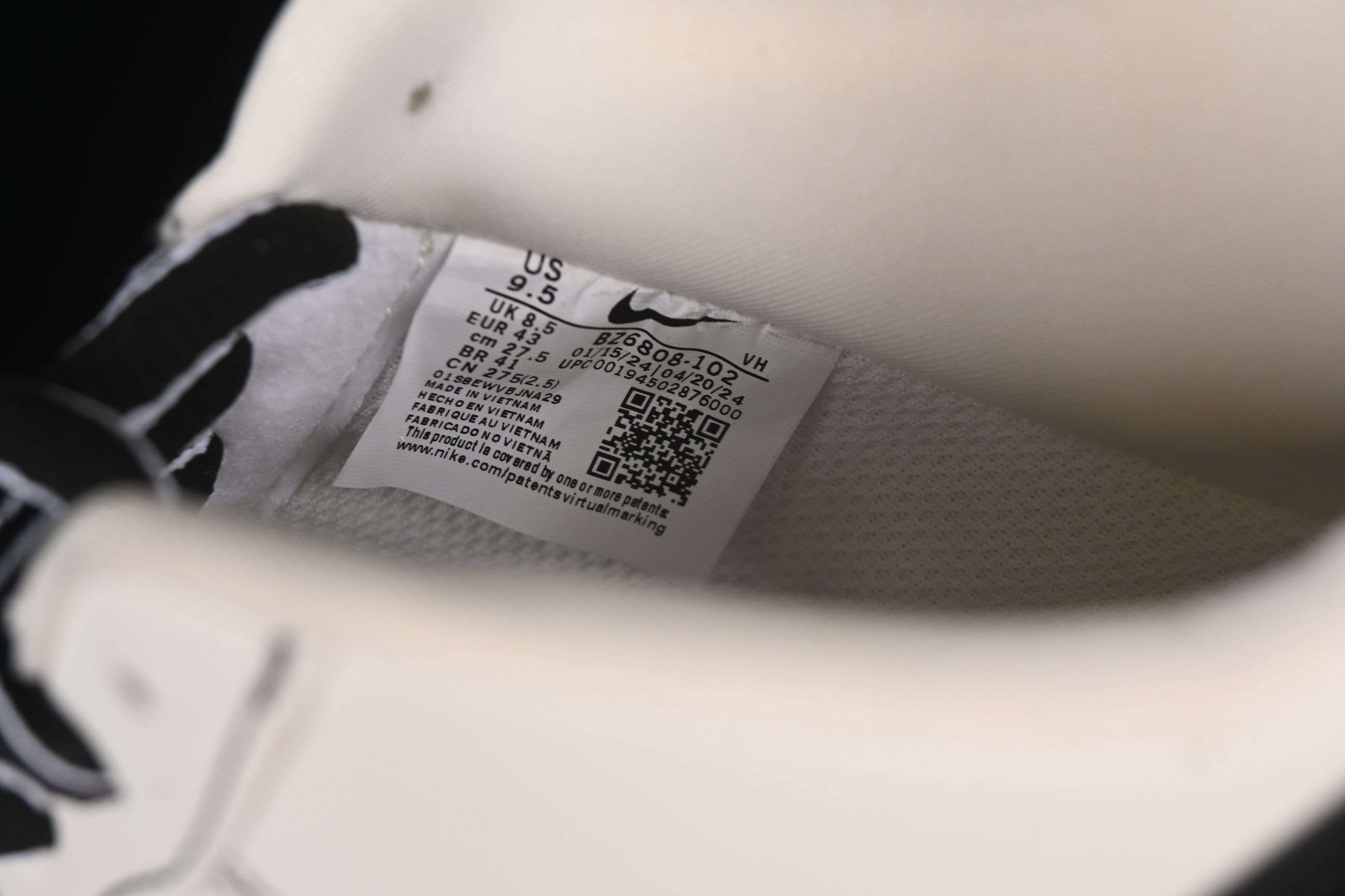 Nike Air Force 1 '07 Low LV Collaboration White Black Casual Sneakers - BZ6808-102